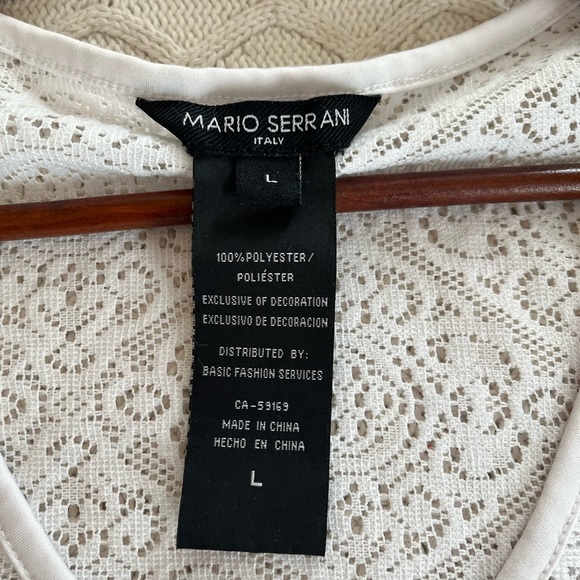 Mario Serrani Italy Lace Tunic Top, Boho Retro Swim Cover-up Women’s Large - Picture 11 of 13